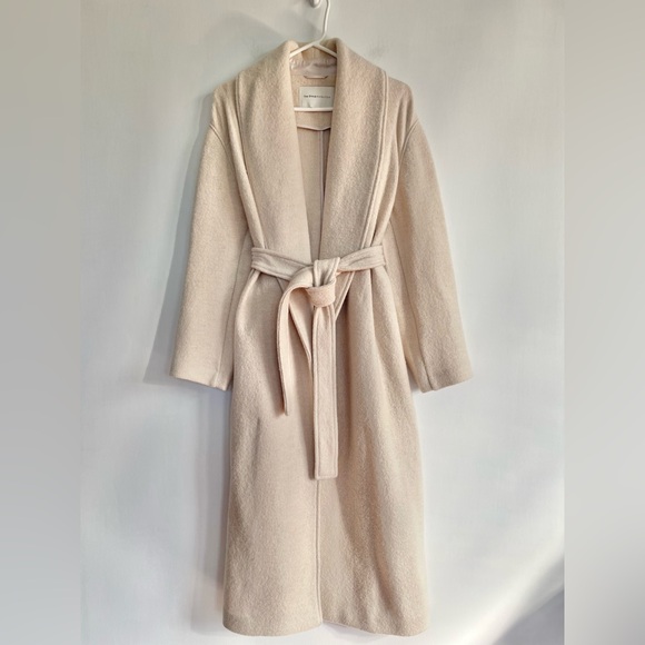 cream tie waist jacket